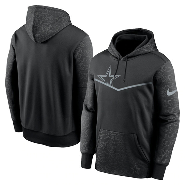 Men's Dallas Cowboys Black Reflective Therma Hoodie